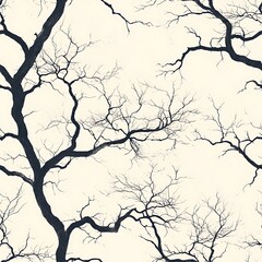 Obraz premium Black and White Artistic Image of Gnarled Tree Branch Silhouettes