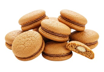 Almond paste cookies italian recipe food photography shot isolated on white background