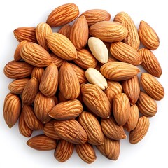 Fototapeta premium High-Angle Close-Up of Roasted Almonds Pile