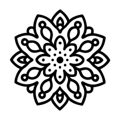 Intricate floral pattern vector illustration for coloring pages and decorative art projects, flower, mandala vector design