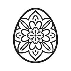 Floral egg vector illustration intricate easter egg decoration spring holiday artwork drawing 90, mandala vector design