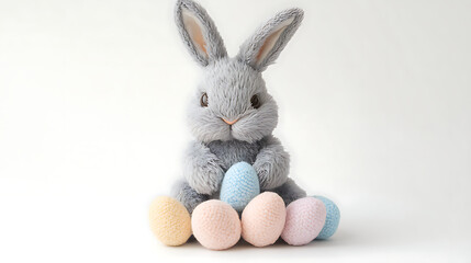 Obraz premium a soft easter bunny with easter eggs