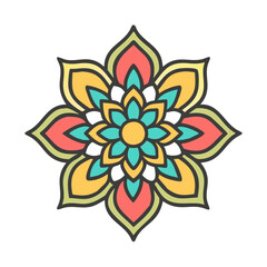 Downloadable floral pattern graphic element for creative projects and artistic endeavors online, mandala vector design