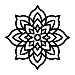 Intricate floral blossom vector illustration for coloring pages and artistic projects outline art 90, mandala vector design