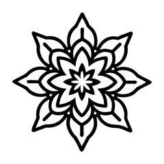 Downloadable floral pattern vector art for coloring books and creative projects template image, mandala vector design