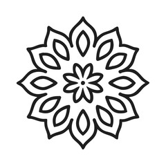 Floral pattern illustration for coloring books and creative projects symmetrical flower art drawing, mandala vector design
