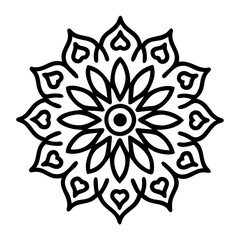 Floral vector art: intricate flower blossom illustration for coloring pages and decoration projects, mandala vector design