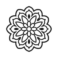 Intricate floral pattern vector art for coloring book page decorative element graphic resource, mandala vector design