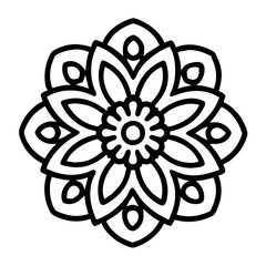Downloadable floral pattern graphic element for coloring books and creative projects artwork vector, mandala vector design