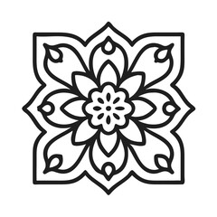 Intricate floral vector art for coloring books and creative projects symmetrical flower illustration, mandala vector design