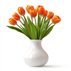 Orange tulips in vase