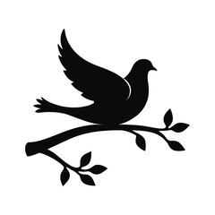 Dove Bird Silhouette Vector illustration