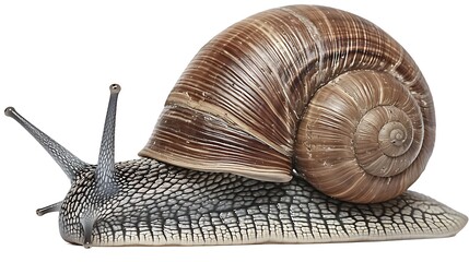 Snail Close-up White Background