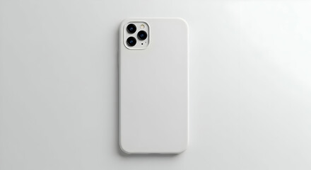 Blank White Smartphone Case Mockup On White Background