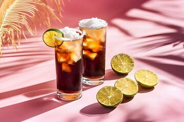 Refreshing Summer Cuba Libre Cocktails with Lime