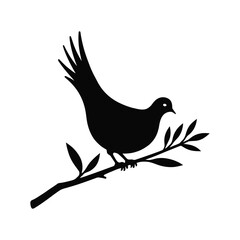 Dove Bird Silhouette Vector illustration