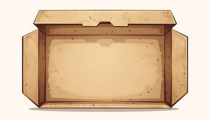 Naklejka premium Open Cardboard Food Box