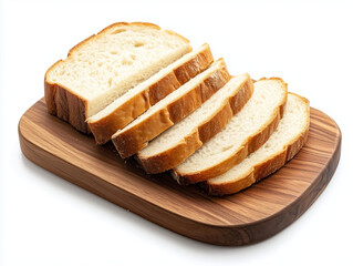 Freshly baked slices of bread on a white background for a tasty breakfast or sandwich