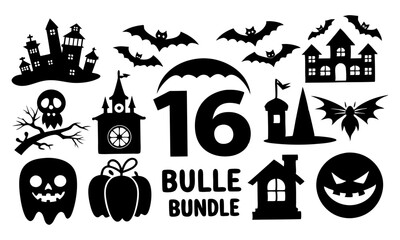 Obraz premium Download Halloween Icons Bundle Vector Illustration Svg File For Design.