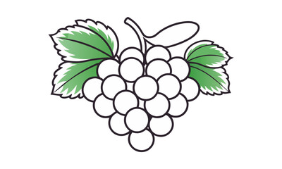 Download Line Art Of Grapes Silhouette Vector  Svg File For Design.