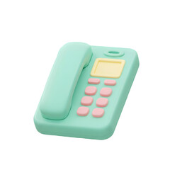 Mint green landline phone with pastel buttons.  Perfect for communication concepts.