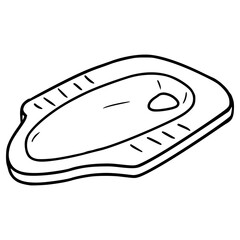 squat toilet illustration hand drawn outline vector