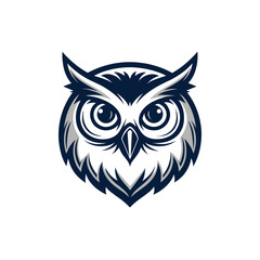 owl silhouette logo vector line art logo design
