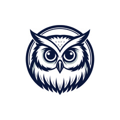 owl silhouette logo vector line art logo design
