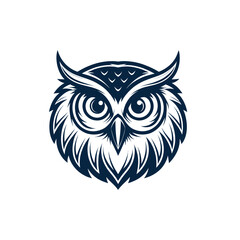 owl silhouette logo vector line art logo design