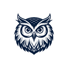 owl silhouette logo vector line art logo design