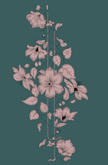 Beautiful Mughal art textile design pattern with beautiful colours for digital print	