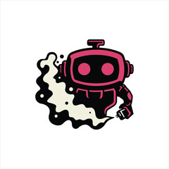 A unique cartoon-style mascot in a graffiti art aesthetic. Featuring bright colors, and spray-paint-like visual effects, this artwork blends urban street culture. Perfect for apparel, tech branding.