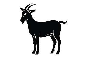 Goat Silhouette Isolated On White background