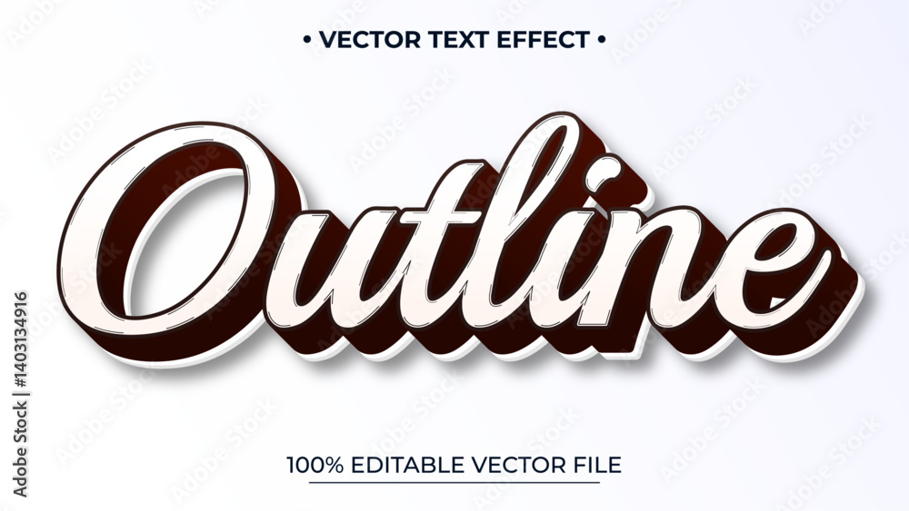Poster editable text style effect - outline text in grunge minimalistic style theme