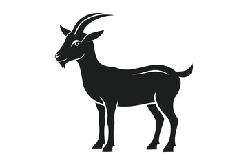 Goat Silhouette Isolated On White background