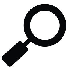 Cute cartoon hand dawn vector search icon silhouette.