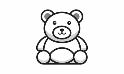 Obraz premium Download Teddy Bear Editable Stroke Outline Icon Isolated On White Background Flat Vector Illustration. Svg File For Design.