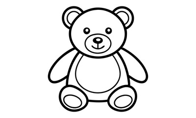 Naklejka premium Download Teddy Bear Editable Stroke Outline Icon Isolated On White Background Flat Vector Illustration. Svg File For Design.