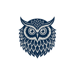 owl silhouette logo vector line art logo design