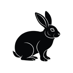 floppy eared rabbit vector silhouette 