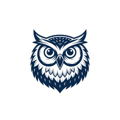 owl silhouette logo vector line art logo design