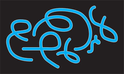 a collection of abstract lines in blue and outlined in white