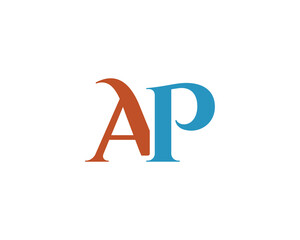 AP logo design vector template. AP
