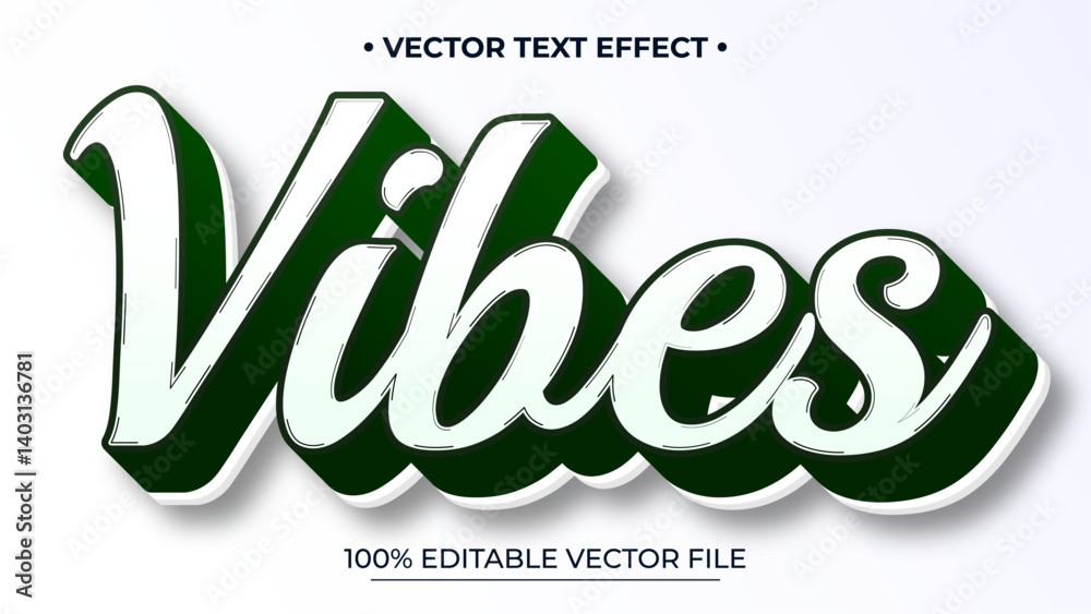 Poster editable text style effect - vibes text in grunge minimalistic style theme