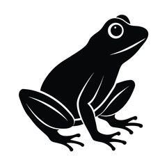 frog sitting vector silhouette 