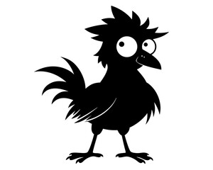 Crazy Chicken Silhouette Vector & Funny Chicken SVG