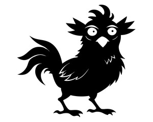 Crazy Chicken Silhouette Vector & Funny Chicken SVG