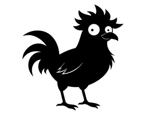 Crazy Chicken Silhouette Vector & Funny Chicken SVG