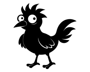 Crazy Chicken Silhouette Vector & Funny Chicken SVG