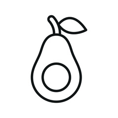 Avocado fruit icon represents healthy eating, fresh ingredients, and nutritious plant-based lifestyle.